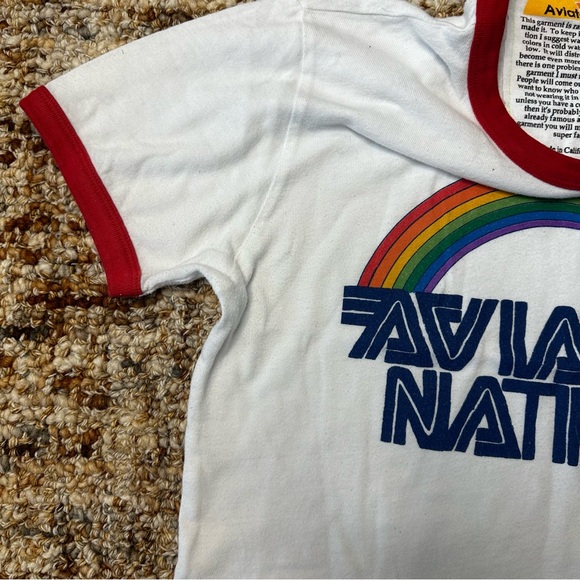 ❤️SOLD❤️Aviation Nation Retro Rainbow Ringer Tee - Picture 4 of 8